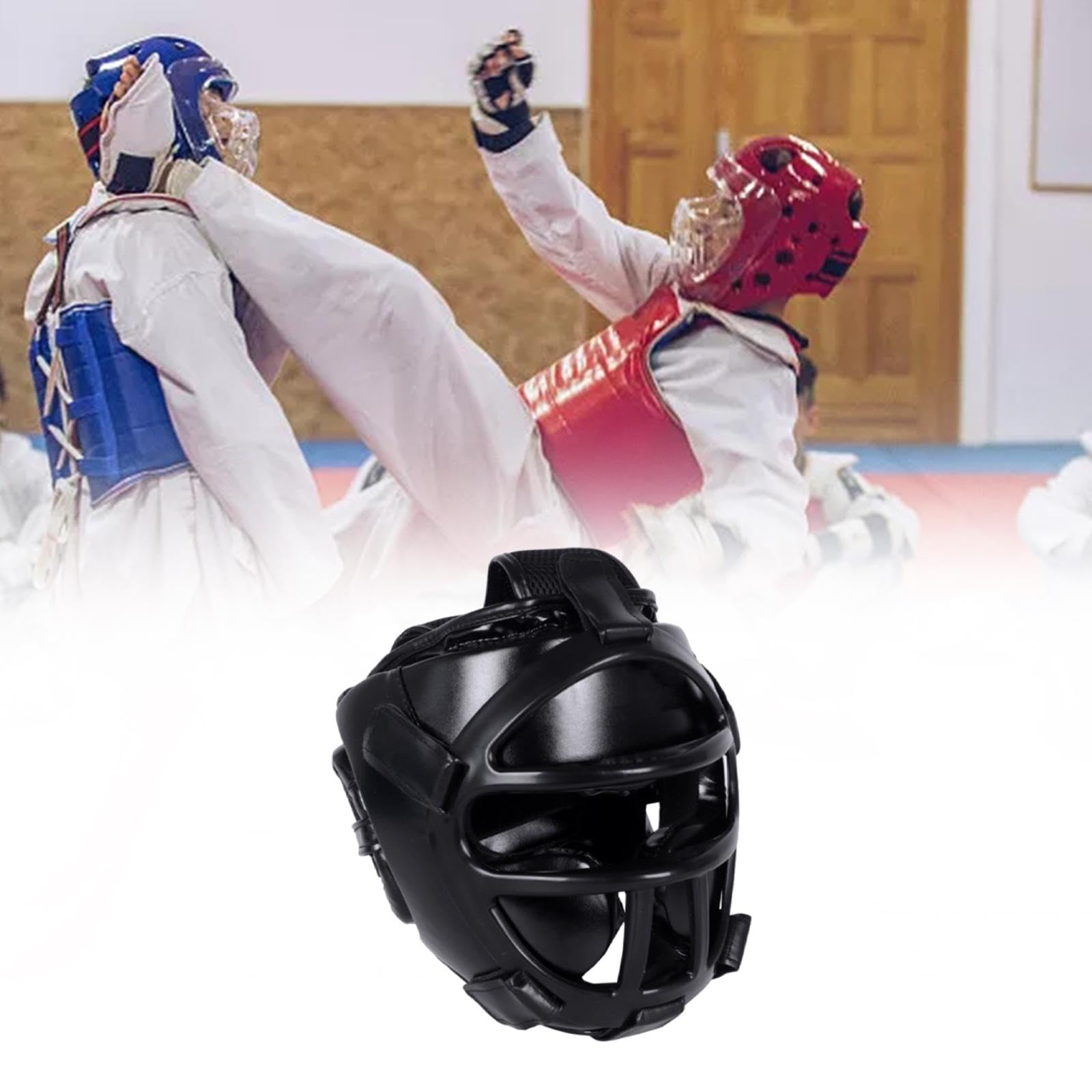 Casco unisex portatile per arti marziali, muay thai, karate, colore nero, M