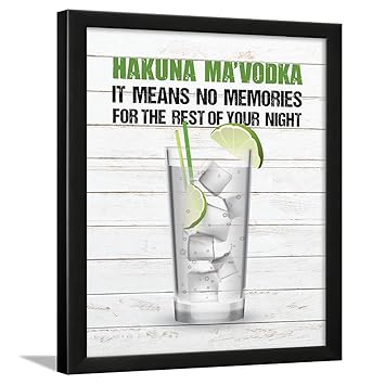 Chaka Chaundh - Alcohol Quotes Frames - Bar Quotes with Frames - Vodka Quotes Wall Frames - Bar Quotes for Poster Decor - (13.5 X 10.5 Inches) (hukuna-ma-vodaka - White)