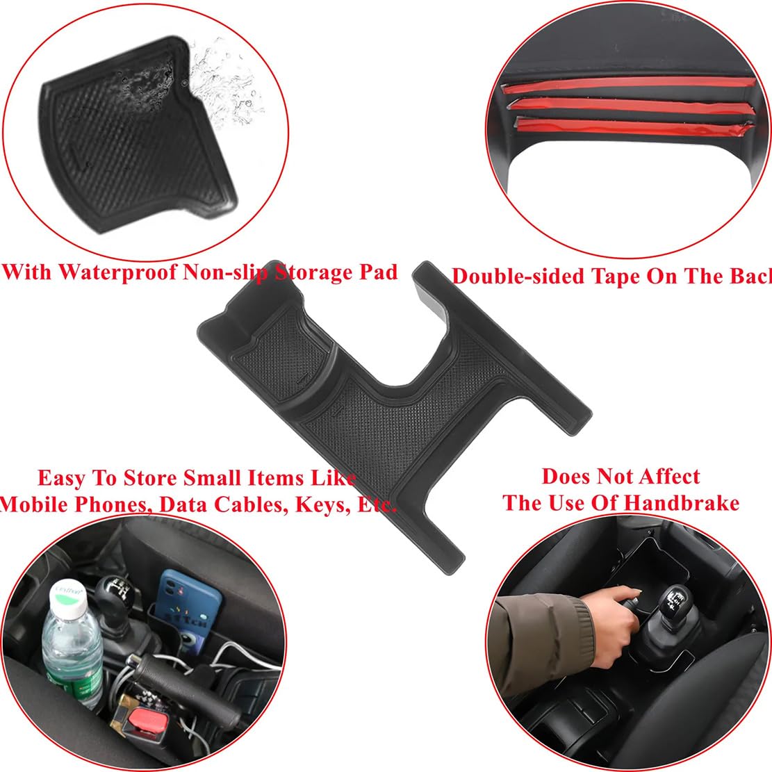 Auto Center Console Cup Halter Gearschichtablagerungsbox, kompatibel mit Suzuki Jimny JB64 JB74 bei Model 2019-2023, Stauung von Aspidying-Zubehör