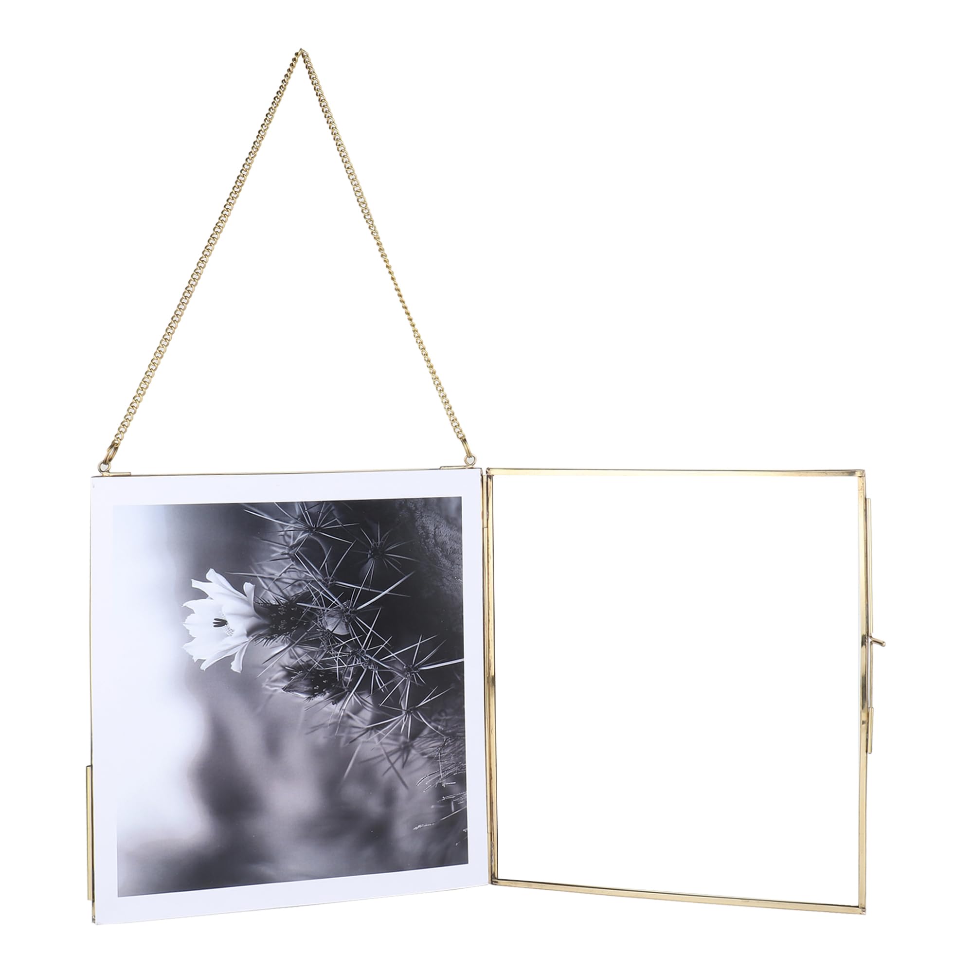 Fenzo Vintage Style 5x7 Inch Portrait Brass & Glass Hanging Frames - View #6