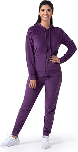 Wright's womens Velour Tracksuit 2 Piece Zip Up Hoodie and Jogger