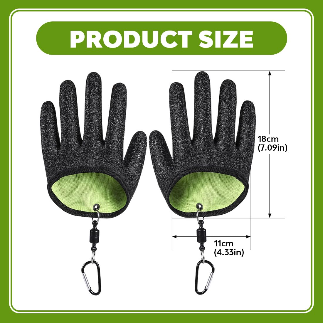 HUZNA 1 Par Guantes De Pesca Impermeables,con 2 Cierre Magnético,Resistentes A Cortes Y Pinchazos,Actividades Al Aire Libre Manipulación,para Manipular con Seguridad Lucio,Siluro,Lucioperca — view 6