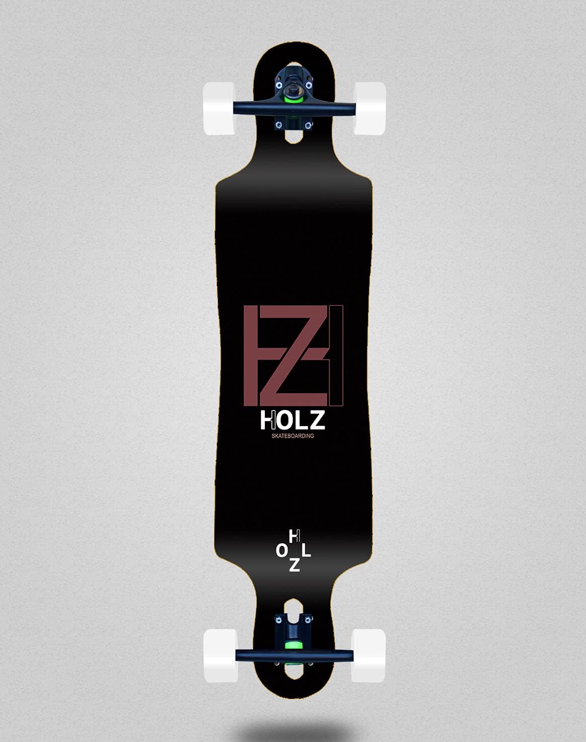 Holz Skate Skateboard Longboard Complete 40x9 Drop Basic Black Blood