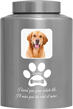 Custom Urns for Dogs and Cats Ashes Personalized Pet Urn with Name and Photo Pet Cremation Memorial Urn for Loss of Dog or Cats Engraved Pet Funeral Urns Paw