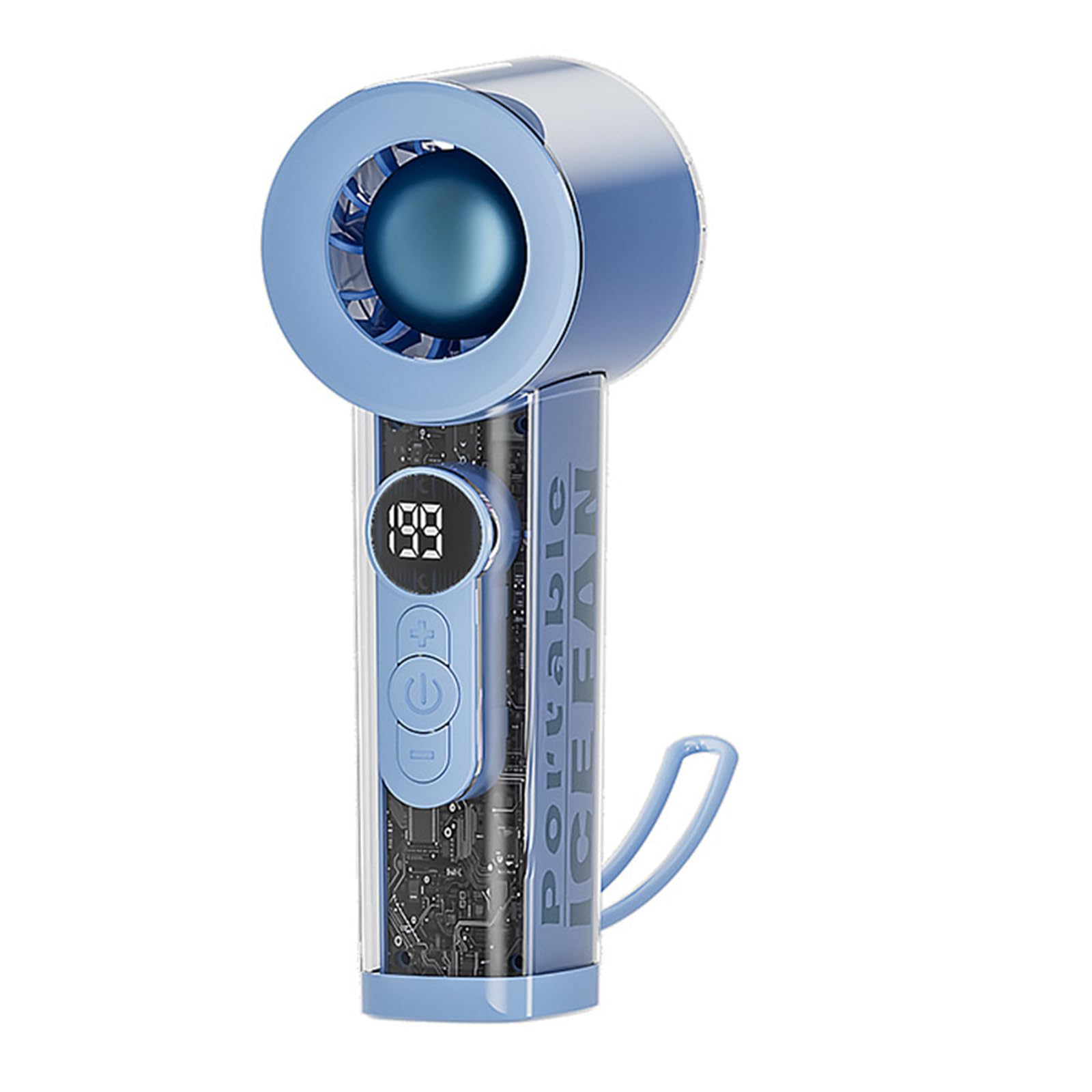 NRVTRE Portable Handheld Fan Rechargeable High Speed Handheld Fan with Digital Display for Outdoor, Offices, Makeup Outdoor Portable Digital