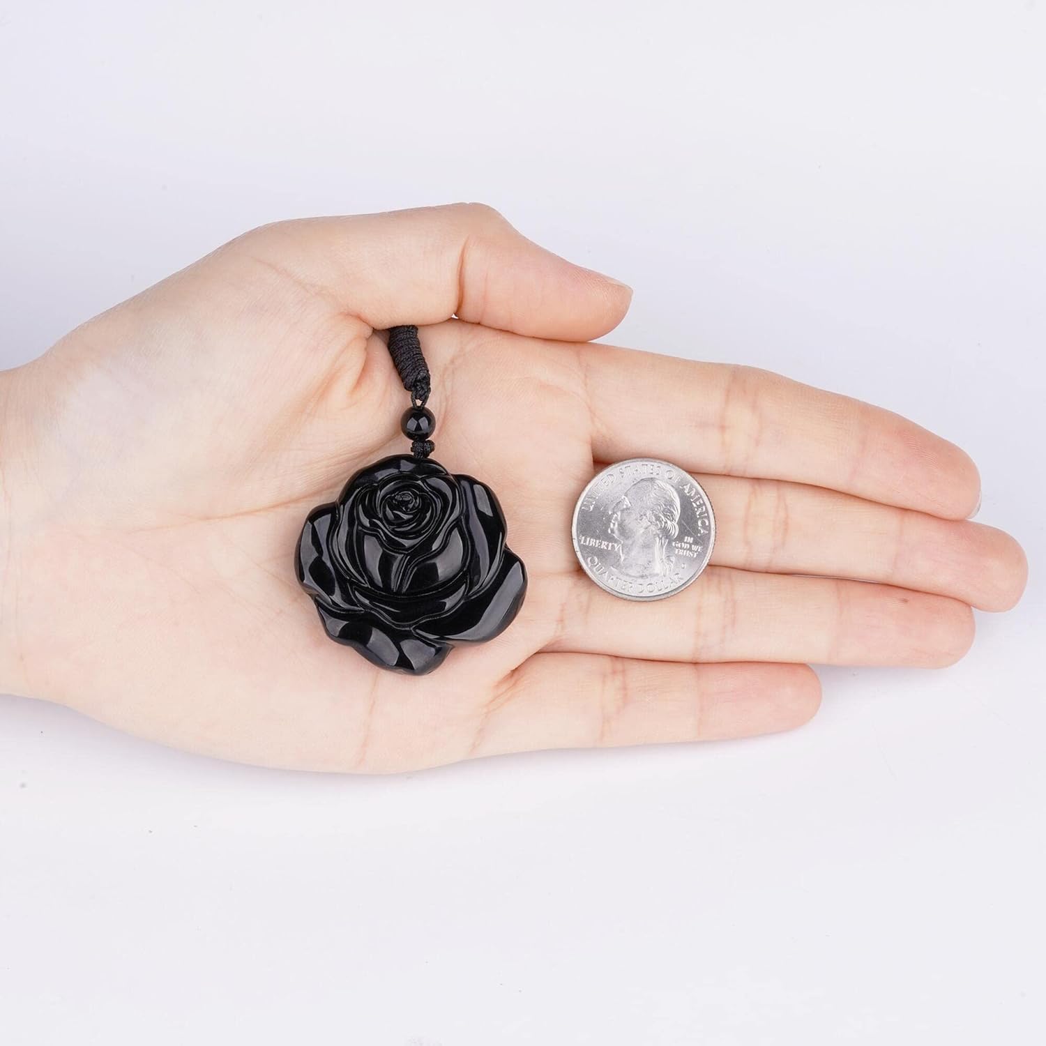 ASGIFT Black Obsidian Necklace Healing Crystal Stone Amulet Protection Pendant with Adjustable Rope Necklace Birthday Christmas Gift for Men Women - Image 5