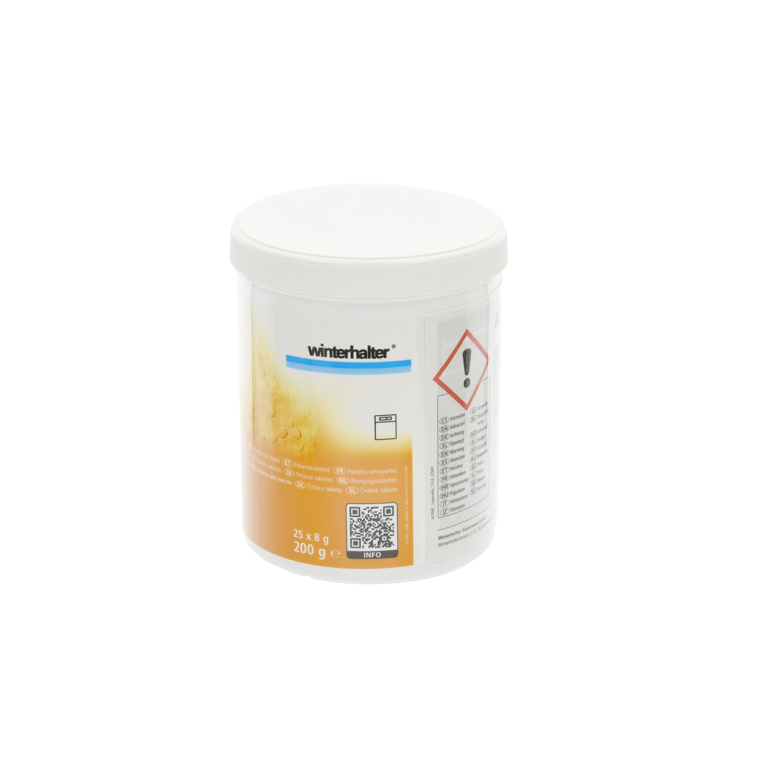 Winterhalter A15 MC Compresse detergenti per lavastoviglie 20006217 Set di 2 lattine da 25 compresse detergenti per la ristorazione professionale, rimuove calcare, depositi e odori –A15 MC