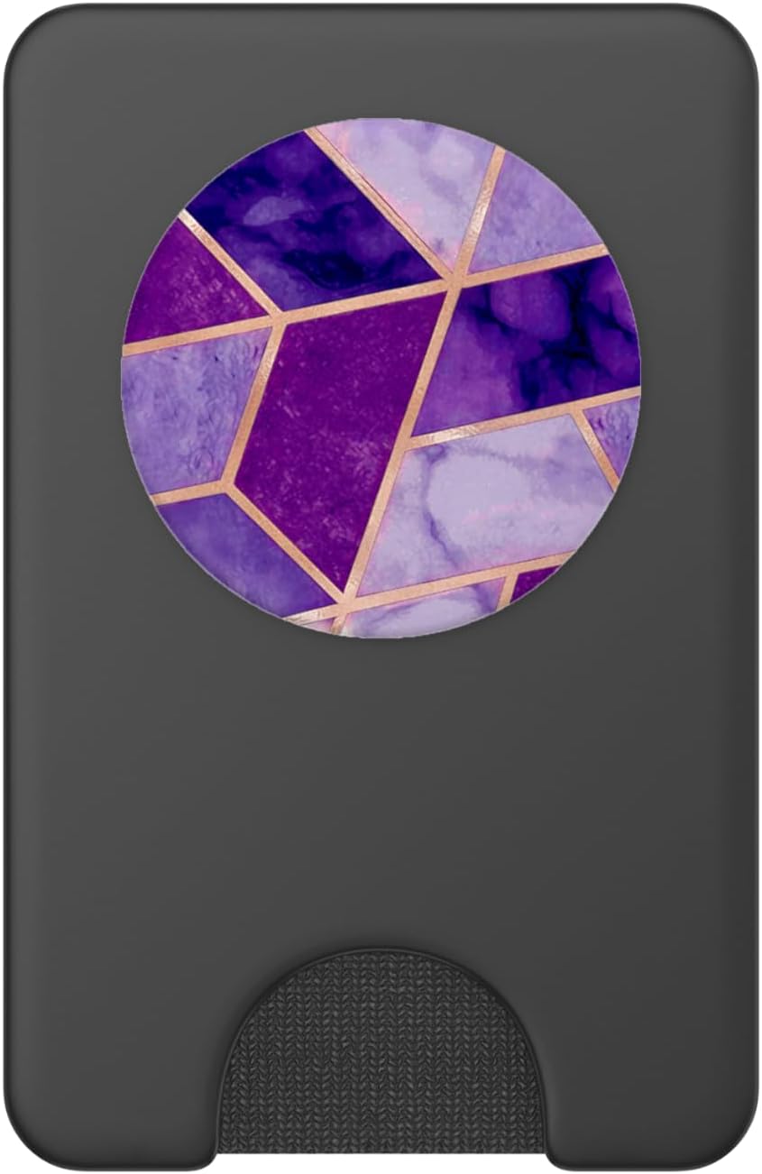 Purple Violet Chic Geometric Design PopSockets PopGrip: Swappable Grip for Phones & Tablets PopSockets PopWallet for MagSafe