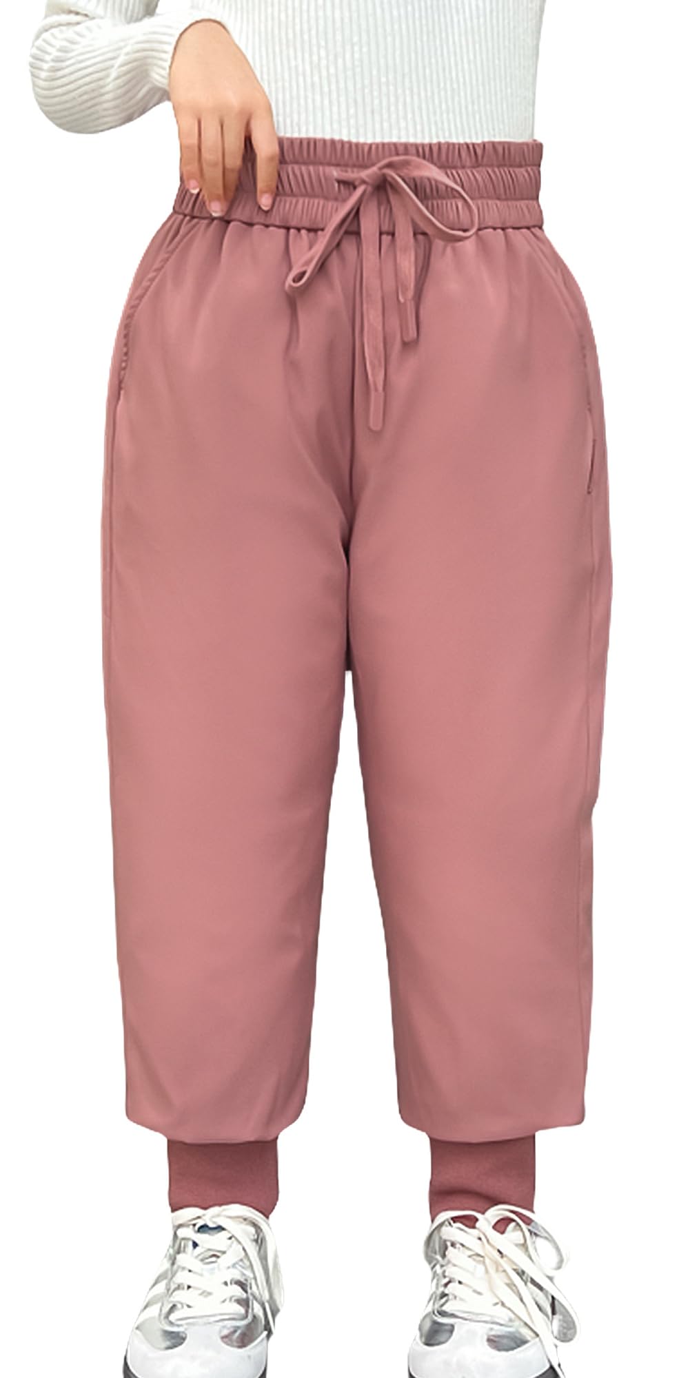 Happy Cherry - Pantalones de Nieve Plumón Invierno Niño Niña Bebé Pantalón Largo de Plumas Acolchados Caliente Infantil Ropa Grueso Resistente Viento para Esquí Aire Libre - 110-160cm