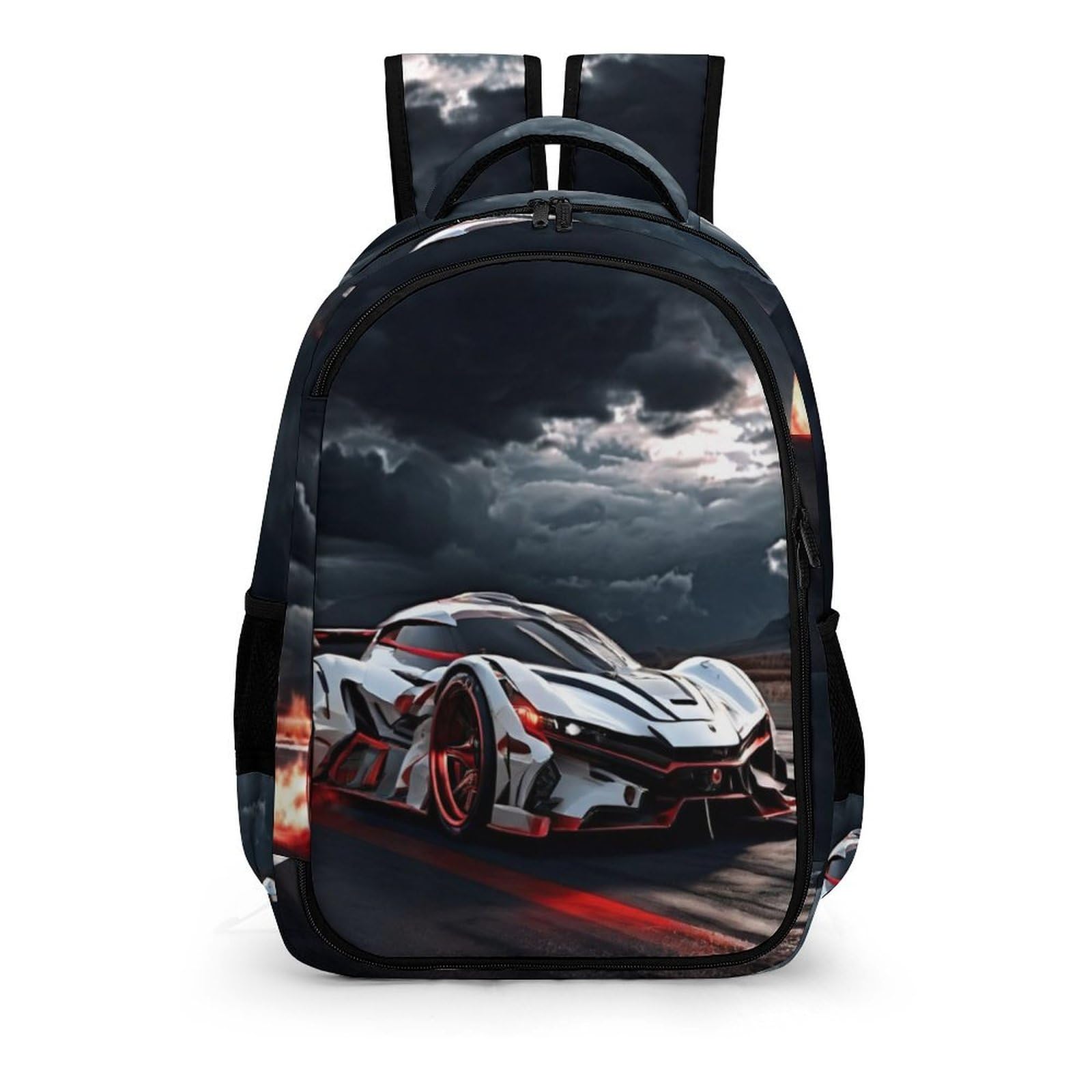 Sac À Dos Fille Voiture de sport Cartable Motif De Course Garçons Primaire, Sac D'école Enfants Idéal Pour Les Élèves De 5 À 9 Ans Va À L'école Voyage En Plein AirCourse