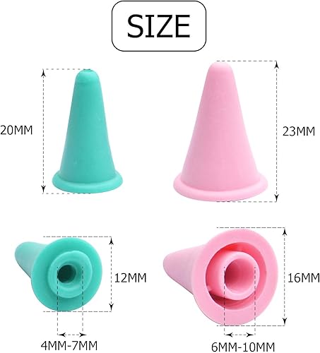 Miniatura 2 de BoNaYuanDa - 20 protectores de punto para agujas de tejer, 2 tamaños para tejer manualidades (protectores de punta de agujas)