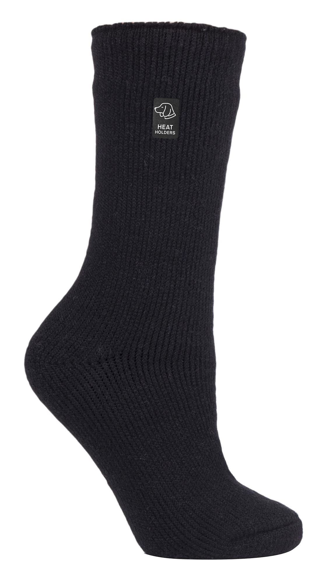 HEAT HOLDERS Dog Walking Socks Novelty Fun Pattern Outdoor Dog Socks for Men & Women (6-11, BLACK)