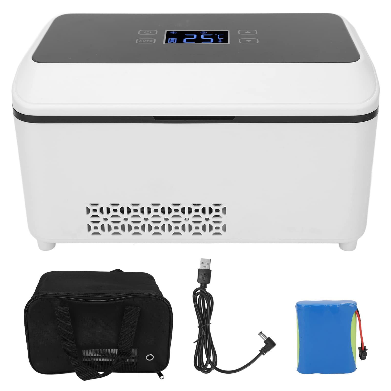 Mini Refrigerador de Insulina Portátil con Batería de 10600 MAh, Pantalla LED, Refrigerador de Insulina Eléctrico de Gran Capacidad para Viajes