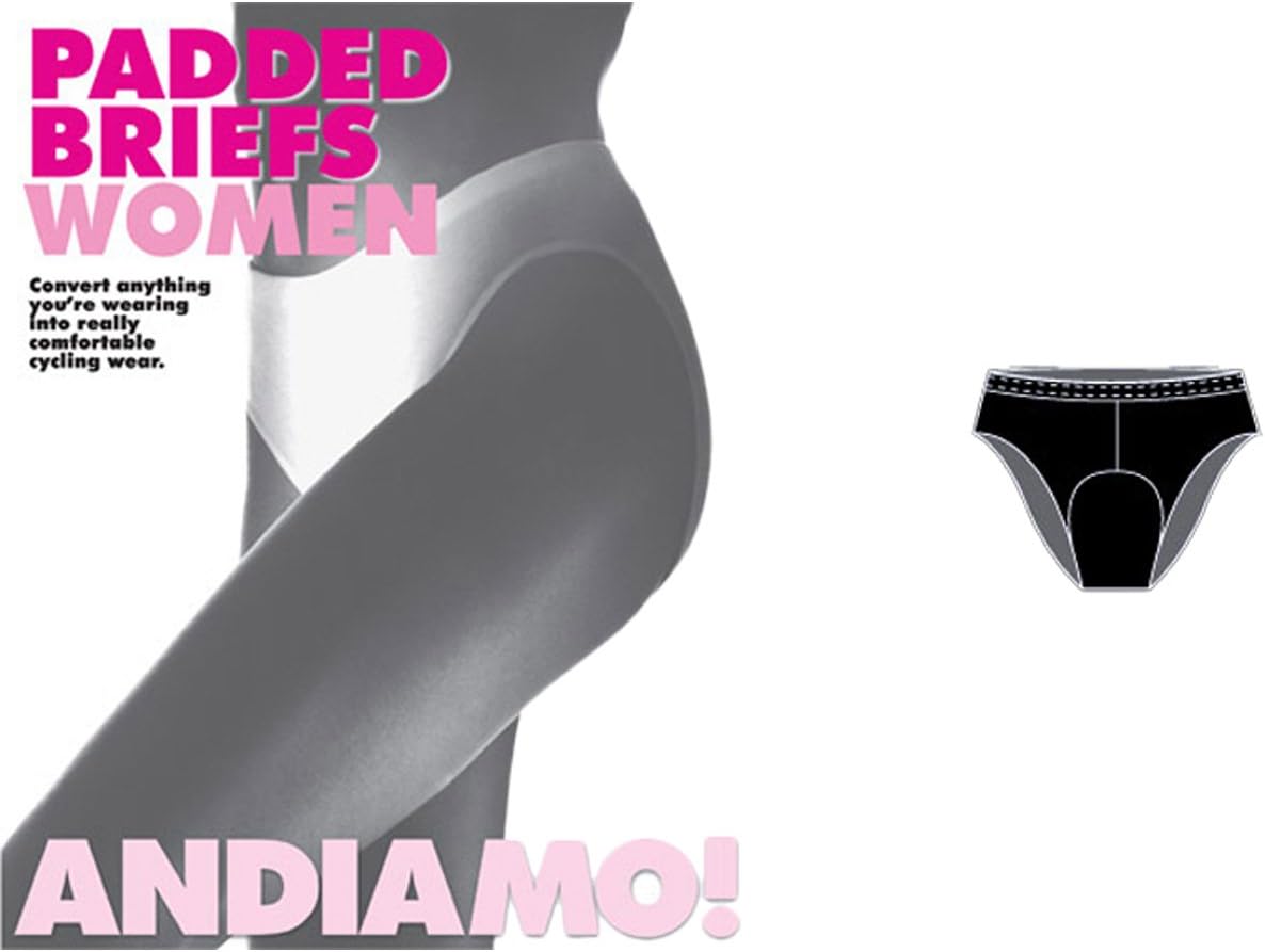 Andiamo Women's Padded Brief Cycling Short Liner - 1113B (Black - S)