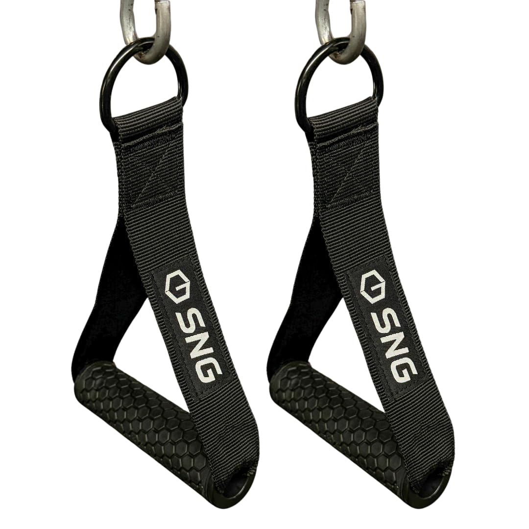 SNG Essential Cable Handle Attatchment, Premium Non-Slip Gym Handles, For Cable Machines, Pilates, Resistance Bands & Strenth Training 2 Pack