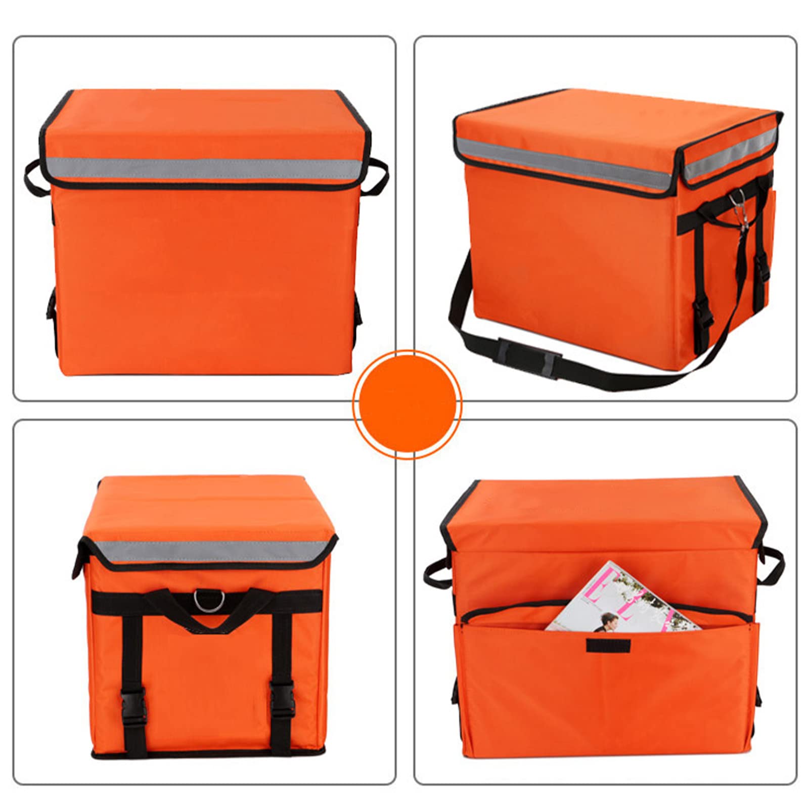 Bolsa de Entrega de Comida con Aislamiento de Gran Capacidad Caja Refrigeradora a Prueba de Fugas Mochila Térmica Engrosada Incubadora de Espuma Epp con Portavasos