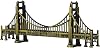 HOMSFOU American Golden Gate Bridge Statue Desktop Model Craft San Francisco Figurines Building Home Desk Decoration