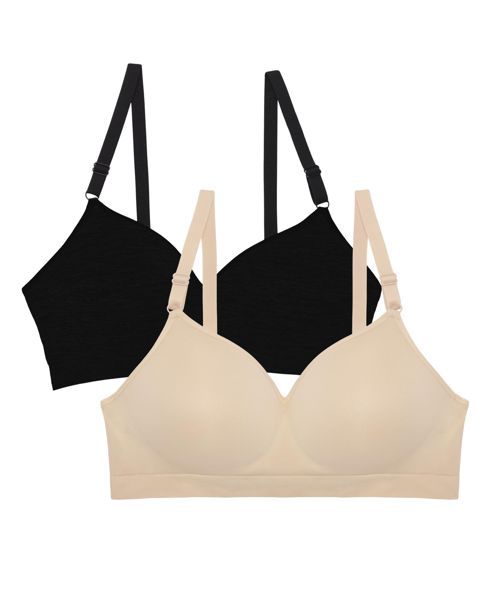 Women's 2-Pack Seamless Wire-Free Push-Up Bra – Soft, Comfortable & Supportive