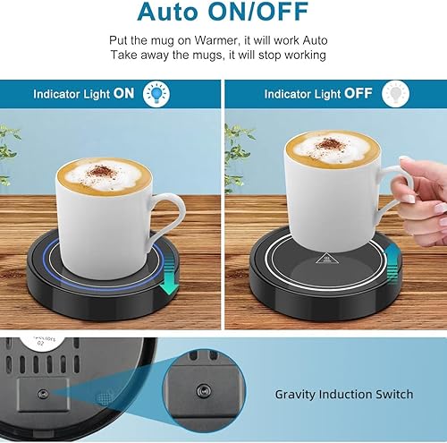 Miniatura 2 de Calentador eléctrico de taza de café para uso en oficina y hogar, posavasos inteligente con termostato para café caliente, té, leche, vela,