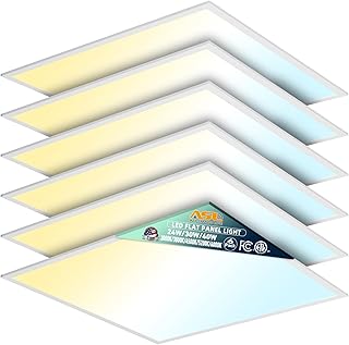 2x2 LED Flat Panel Light 6-Pack, Dimmable, 5CCT Options (3000K-6000K), 24W/30W/40W, Back-Lit 2x2FT LED Troffer Light Drop Ceiling for Commercial Office, ETL