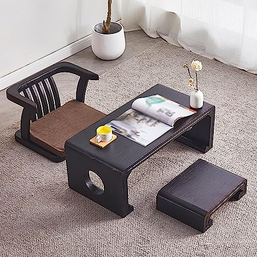 Table basse japonaise en bois massif pour tatami et balcon 60x40cm - 6