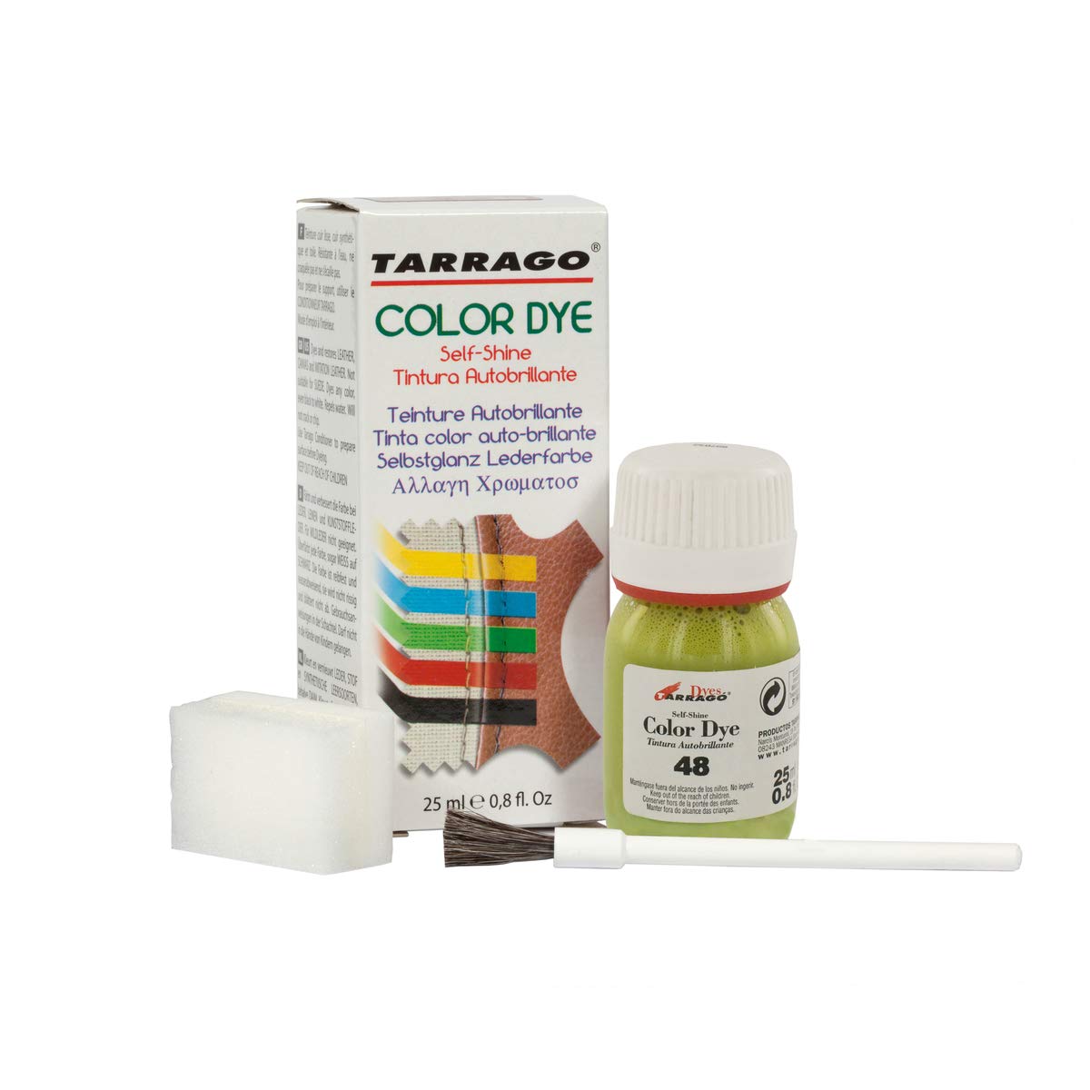 Tinte para Zapatos y Bolsos de Cuero y Textil con Esponja y Brocha | Cubre Rozaduras y Desgastes del Calzado | Gama de 90 colores — view 44