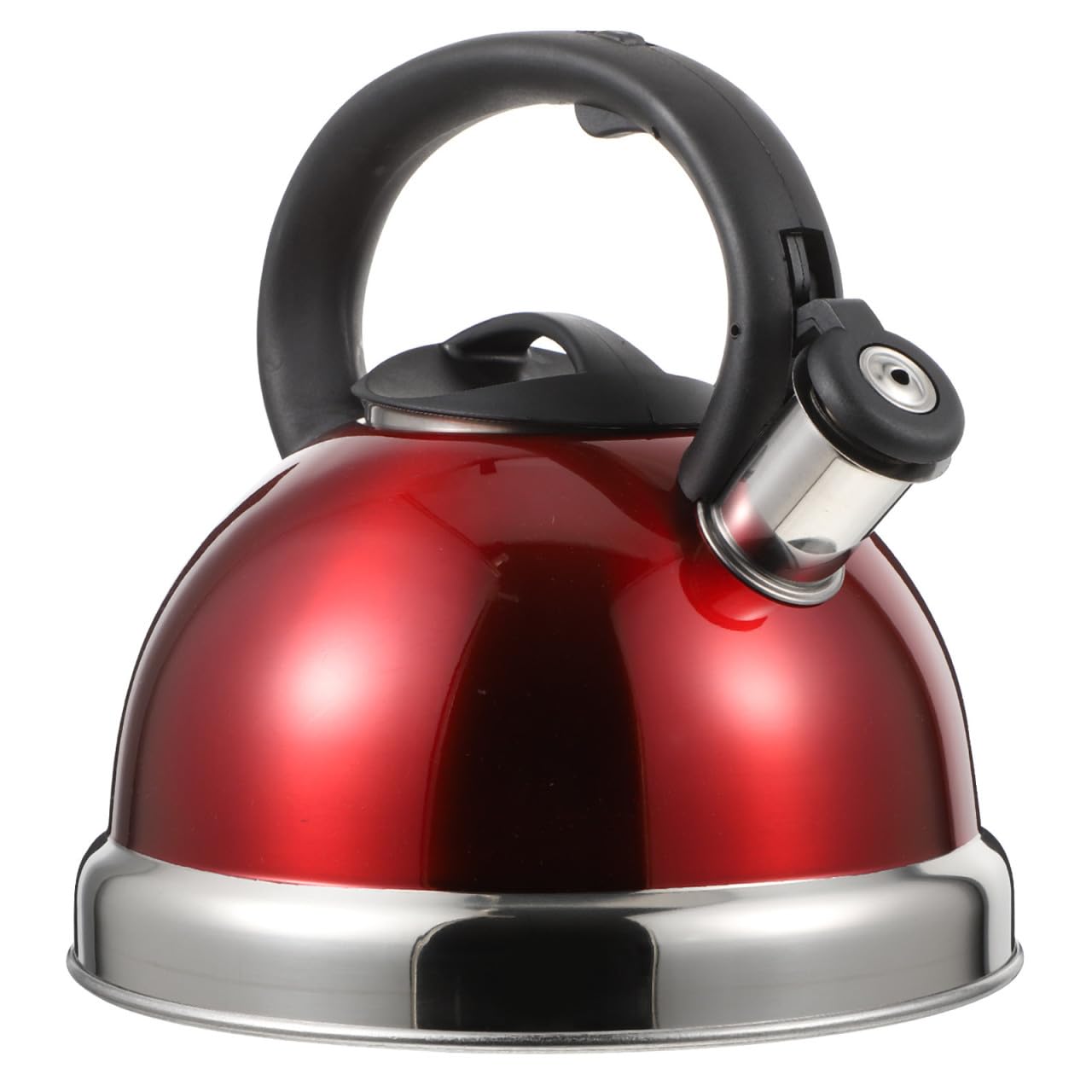 Uonlytech Tetera de Acero Inoxidable, Hervidor Asa Aislante 3l Rojo, Silbido al Hervir, Antiquemaduras, para Cocina de Gas E Inducción, Uso Doméstico