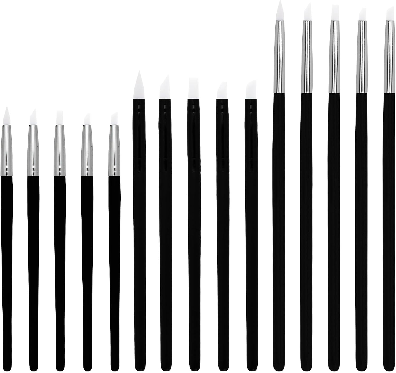 15Pcs Silicone Brushes, Silicone Sculpting Tools Clay Carving Tools, Professional Sculpting Tools for Pottery Artwork Shaping Carving DIY (5 Types)