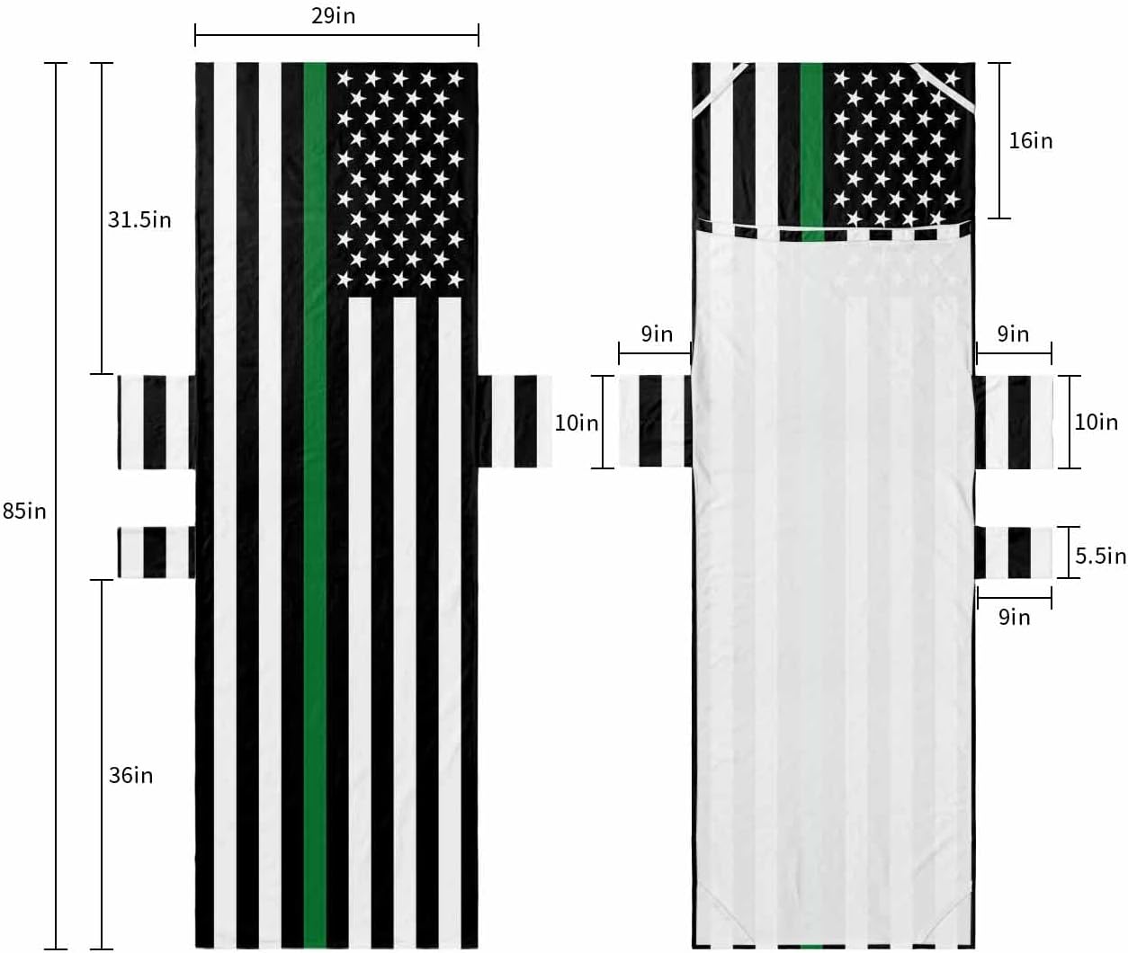 Green Black Beach Pool Patio Lounge Chaise Chair Cover Towel With Pockets,Absorbent & Quick Dry Microfiber Towel Cover Bag Summer Accessories for Sunbathing Country White Stars Federal Agents Flag