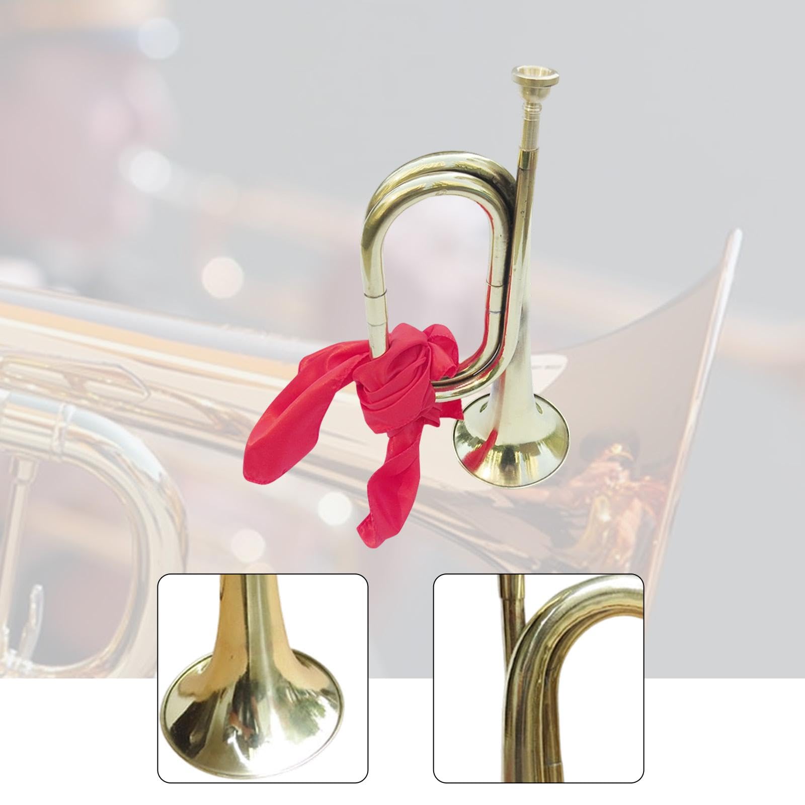 Trompette, Instrument En Laiton, Trompette de Cavalerie Portable et épaisse de 13 Pouces pour