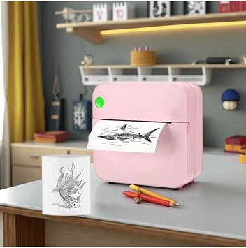 C17P Mini Yazıcı, Bluetooth, Termal Baskı, Mürekkepsiz, Taşınabilir (Pembe)
