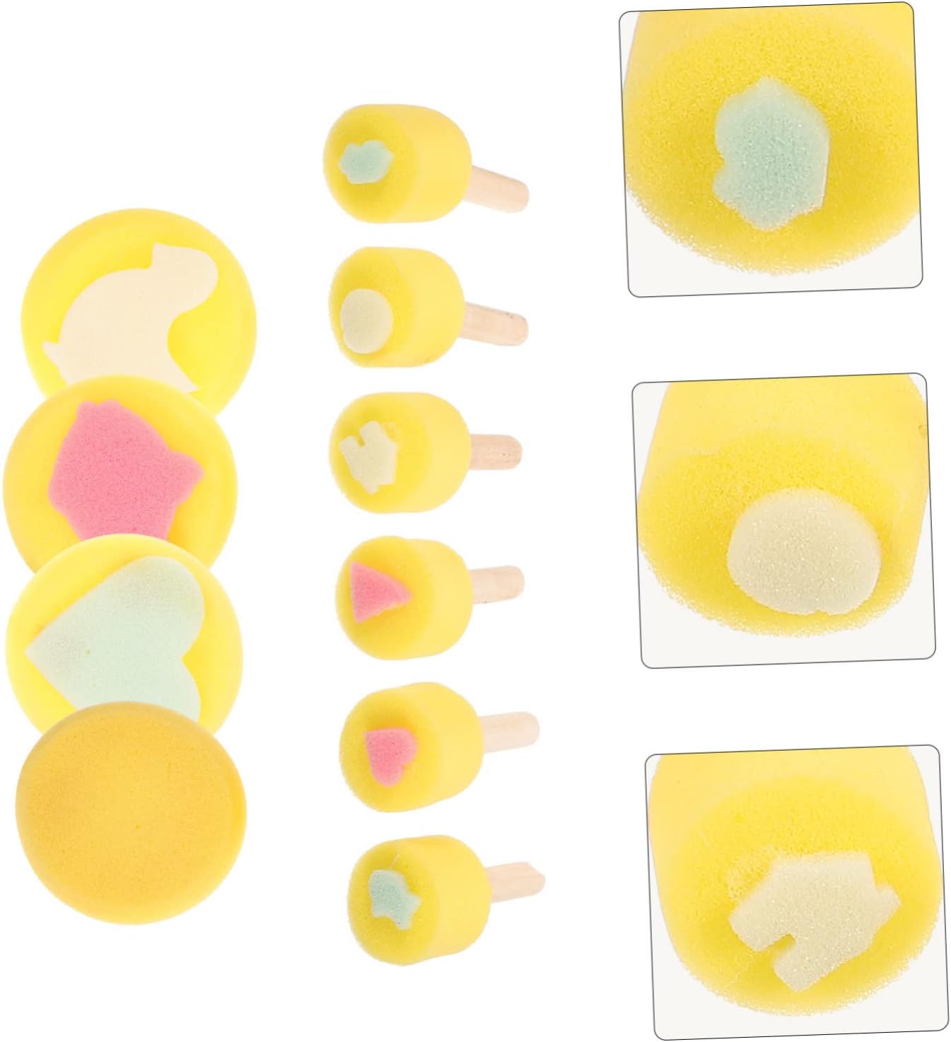NUOBESTY 10pcs Painting Sponge Stamp Set Portable Graffiti Tools for Boy Girl Easy-Clean Ink Blending Sponge Brushes for Art and DIY Projects