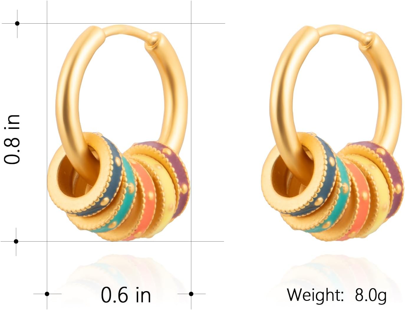 Milan Chiva 14K Gold Plated Small Huggie Dangle Earrings | Lightweight Trendy Heart Dainty Jewelry Hypoallergenic Chunky Gold Hoops Earrings Jewelry Valentine's Day Gift for Women - Image 5