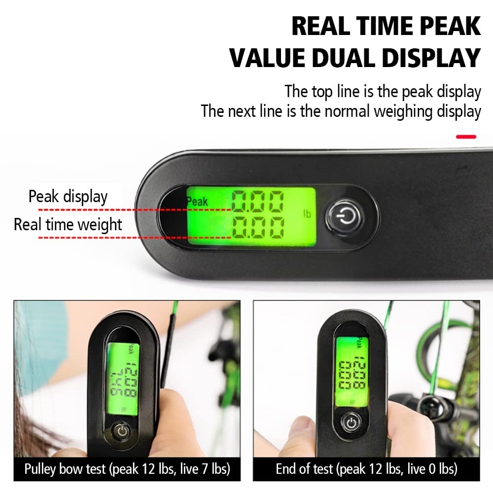 MiOYOOW Bogenschießen Bogenwaage 110 lbs Digital Compound Recurve Scale Tragbare Gepäckwaage mit LED-Anzeige für Indoor- oder Outdoor-Bogenschießen
