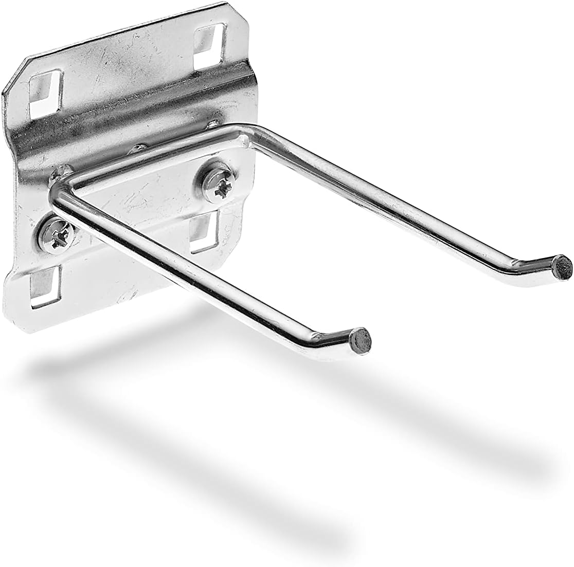 Triton Products 52313 LocHook 3-Inch Double Rod 30-Degree Bend 3/16-Inch Diameter Zinc Plated Steel Pegboard Hook for LocBoard, 5-Pack