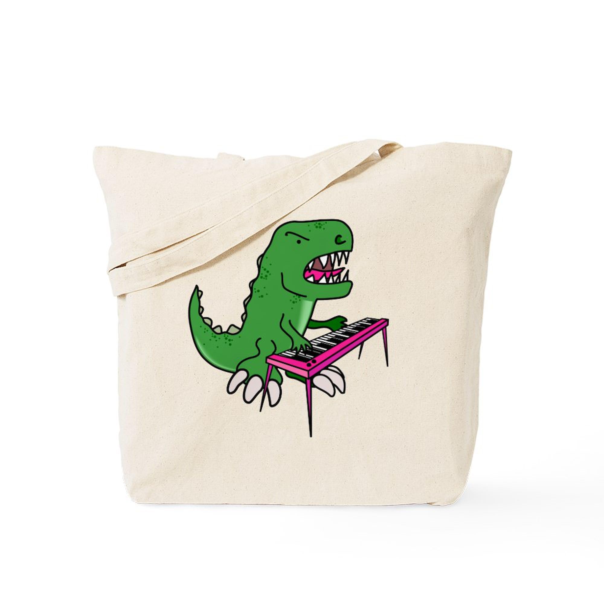 CafePress T Rex Piano Tote Bag Reusable Natural Beige Canvas Shopping Bag