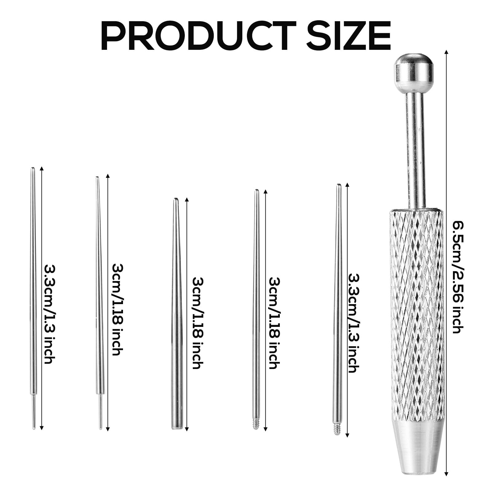 Lyreh Piercing Taper Narzędzie Chwytania Kulek Zmiany Biżuterii, Stal Nierdzewna Diamentowe Pęsety Narzędzie Podnoszenia Biżuterii 16G 18G Płaski Tył Bezgwintowy Trzpień Wkładania do Ucha Nosa Wargi