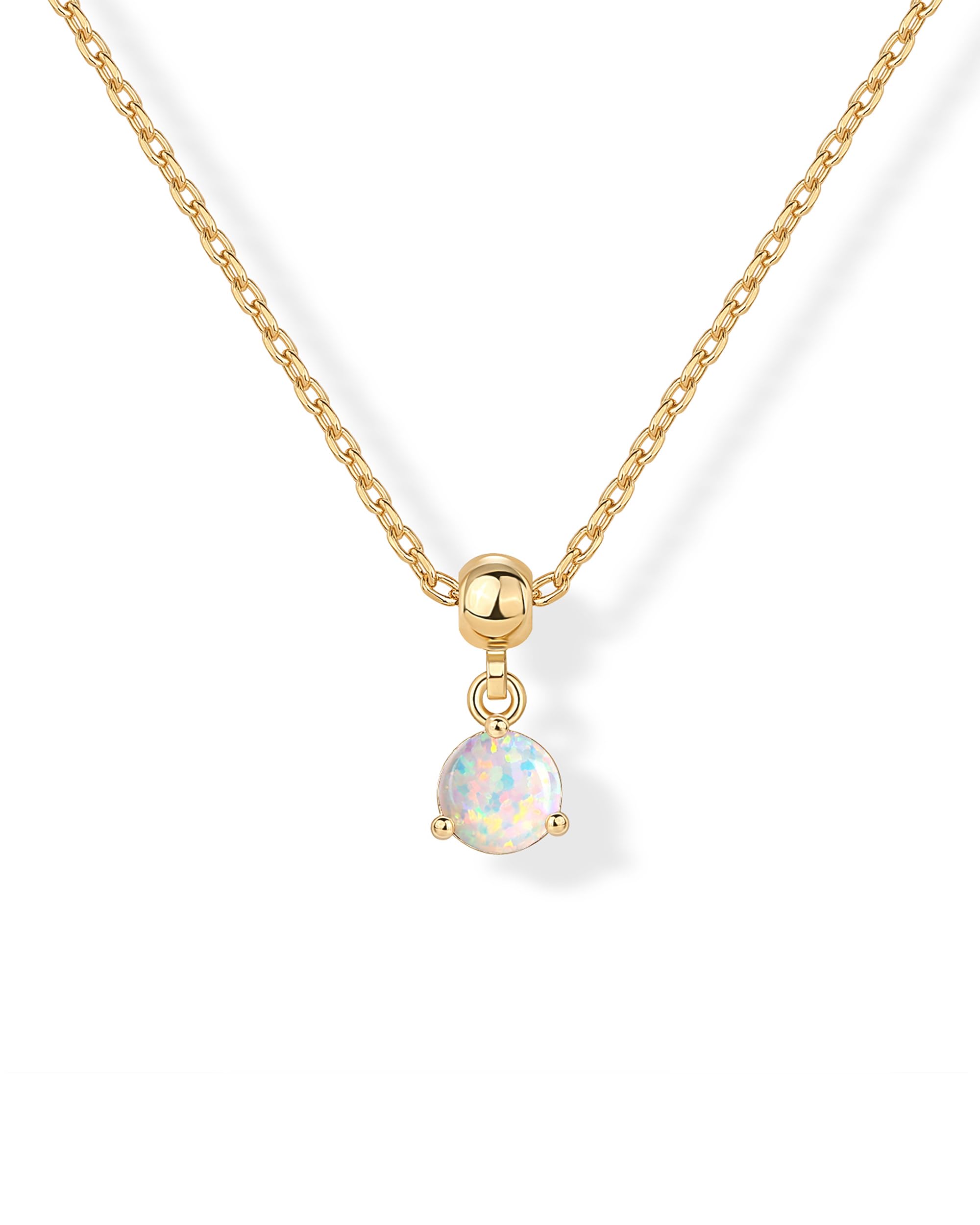 PAVOI 14K Gold Plated Dainty Birthstone Necklaces with Charms - Adjustable Chain Gold Charm Birthstone Necklace for Women - Cubic Zirconia Birth Stone