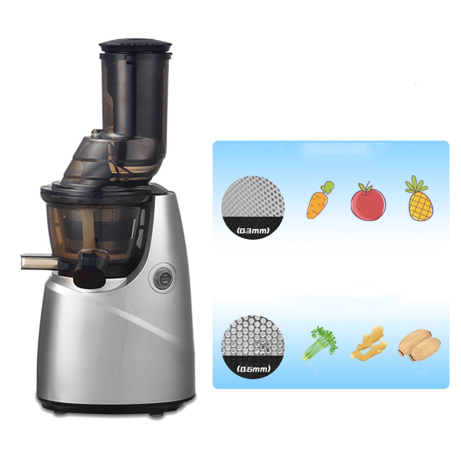 Large diameter slow speed juicer, multi-function juice residue separation juicer, juice juice, automatic juice machine, home use