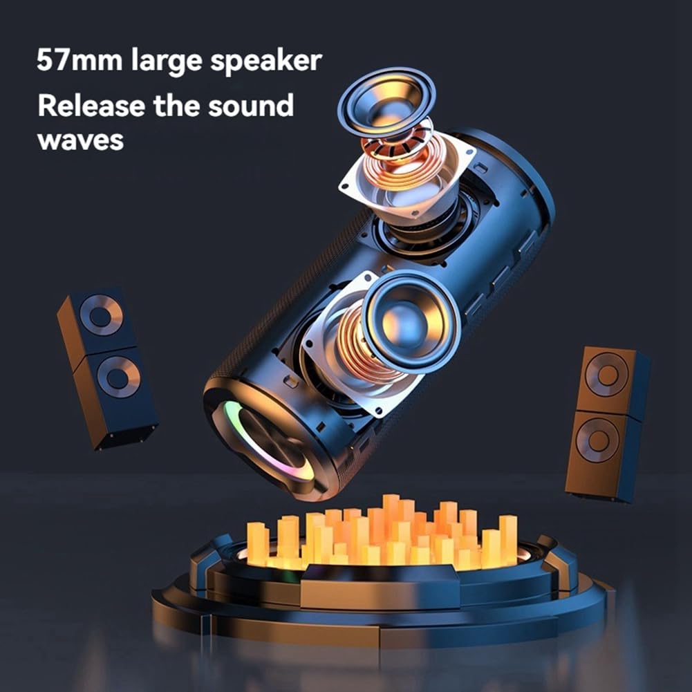 Enceinte Bluetooth S51 Pro 40W Enceinte Extérieure avec Lumières Colorées Éblouissantes, Étanche, Batterie Longue Durée, Son Subwoofer
