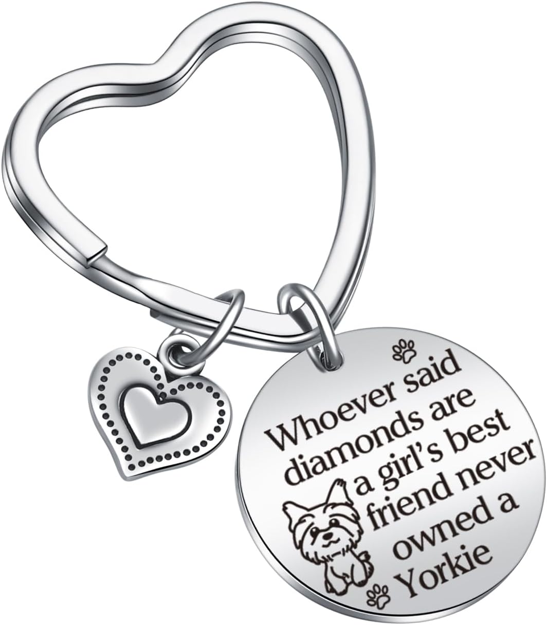 Yorkie Lover Keychain Yorkie Gifts For Women Dog Mom Keychain Dog Onwer Birthday Gifts Vet Tech Jewelry