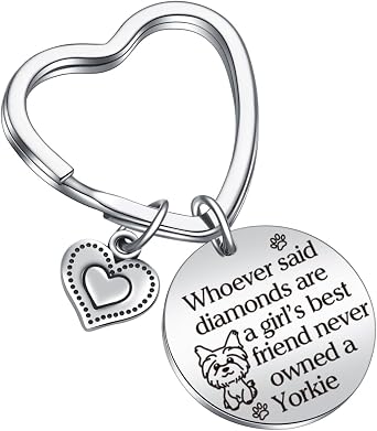 Yorkie Keychain - Yorkie Mom, Lover, Owner, Dad Gifts - Dog Lover Birthday Gifts For Best Friend, Daughter Jewelry - Yorkshire Terrier Keychain, Dog Themed Jewelry For Women