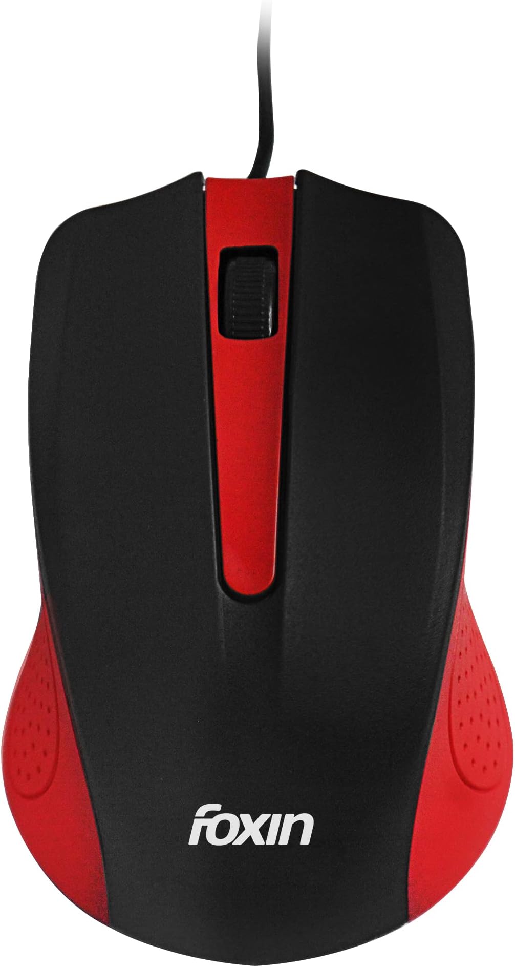 Foxin Wired Optical Mouse for Laptop & PC, USB Plug & Play, 800 DPI Sensor, Durable & Lightweight, 3-Button Navigation with Scroll Wheel, Ergonomic Design for Comfortable All-Day Grip – Classy Red