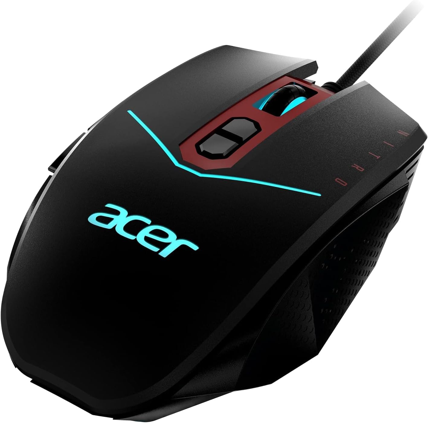 Side view of Acer Nitro Gaming Mouse II showing the USB cable connection