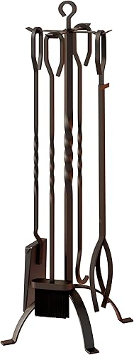 Miniatura 8 de Fire Beauty Juego de 5 herramientas para chimenea, accesorios de chimenea, soporte de herramientas con asas, herramientas para decoración de