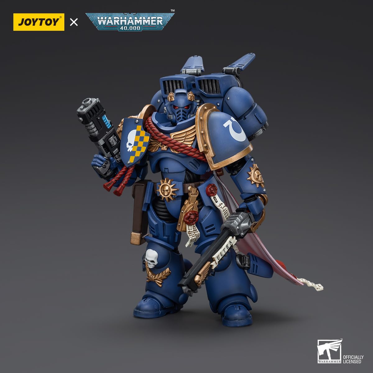 TOYVERSE JOYTOY 1/18 Figurka akcji Warhammer 40,000, kapitan ultramaryny z pakietem skokowym, model postaci ruchomych stawów, od 15 lat