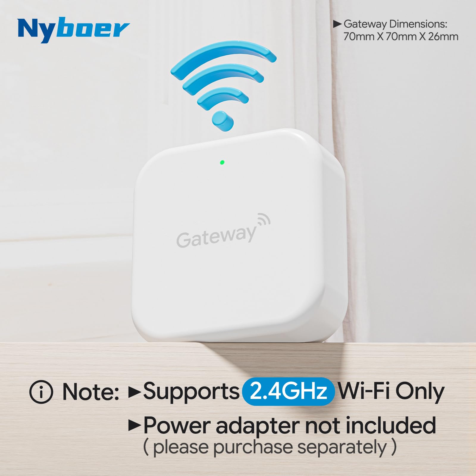 Passerelle Wi-Fi contrôle à distance Smart Empreinte digitale Serrure de porte avec application TT Lock, passerelle Smart Hub compatible avec Alexa Voice Control Assemblages Nyboer