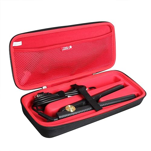 Hermitshell Estuche de viaje duro para HSI Professional Glider cerámica turmalina iónica plancha plana plancha de pelo (negro+rojo)