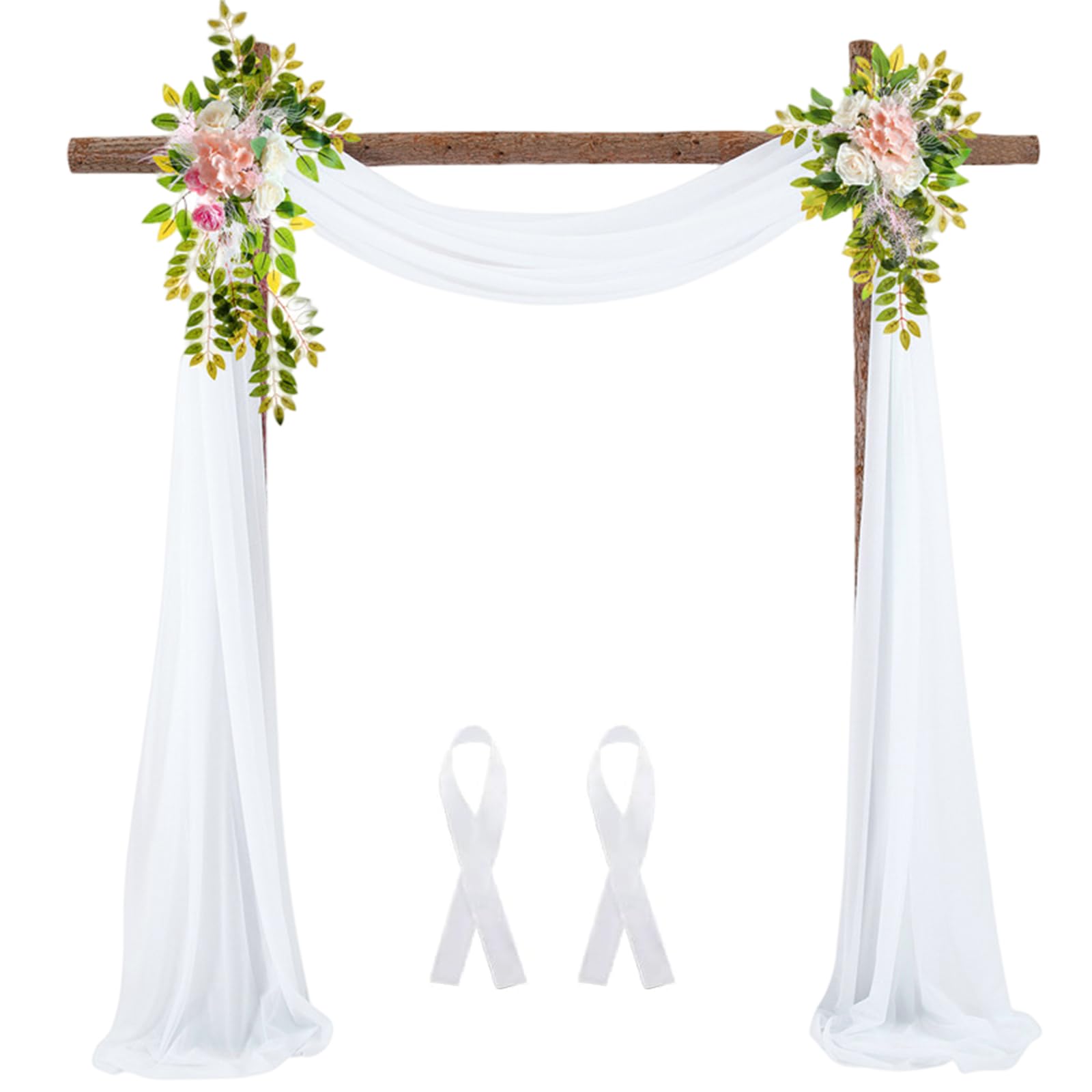 Pizsieat Cortina para Arco de Boda Tela de Drapeado de Arco de Boda 75 * 550cm Cortina de Boda Blanco Arco de Boda Tela de Tul para Boda Arbor Arco Ceremonia Fiesta Decoración