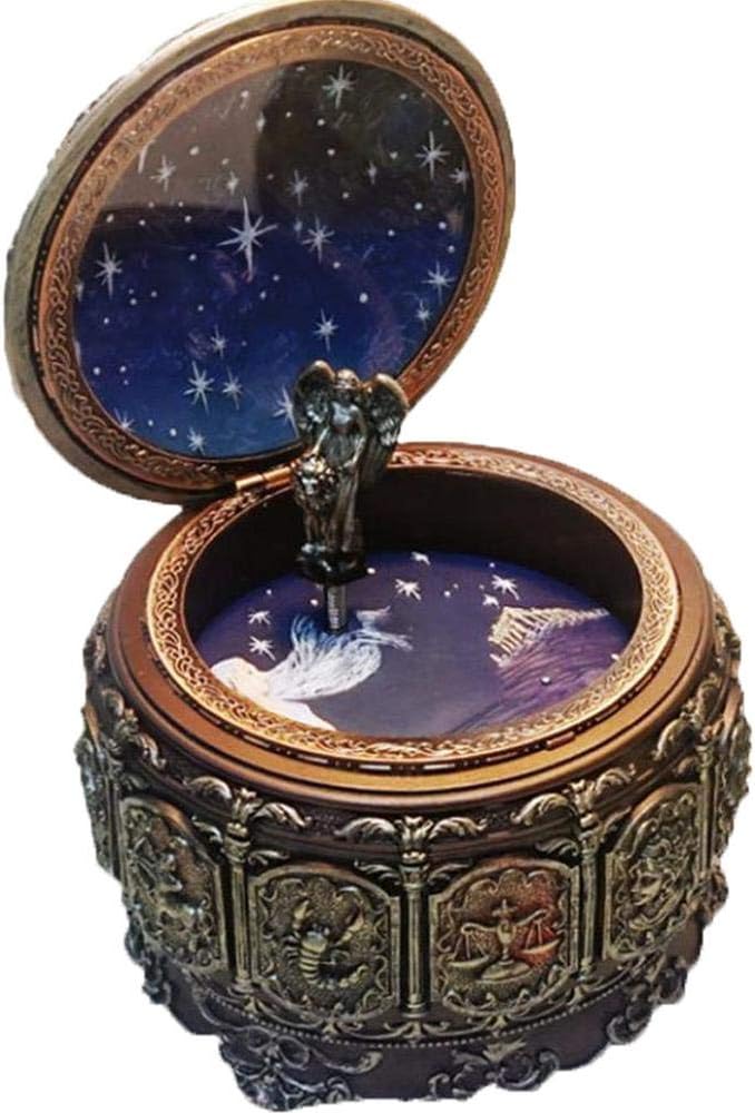 ALeis Music Box Castle in the Sky, Twelve Constellations Design Retro Colorful LED Light 【Music: '' Castle in the Sky ''】 Music Box, Valentine's Day Birthday Decoration for Men Women (Capricorn)
